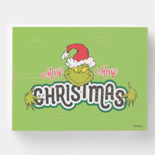 Classic Grinch  Merry Merry Christmas Wooden Box Sign