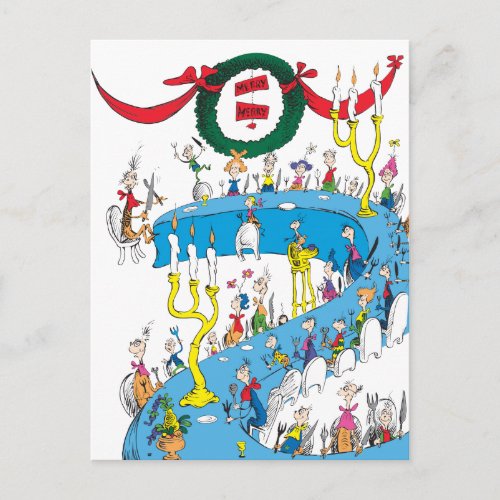 Classic Grinch  Merry Merry Feast Holiday Postcard