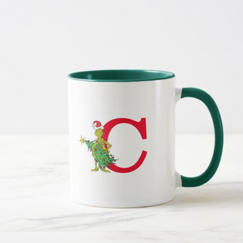 Classic Grinch  Naughty Monogram C Mug