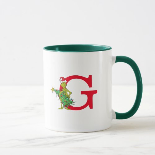 Classic Grinch  Naughty Monogram G Mug