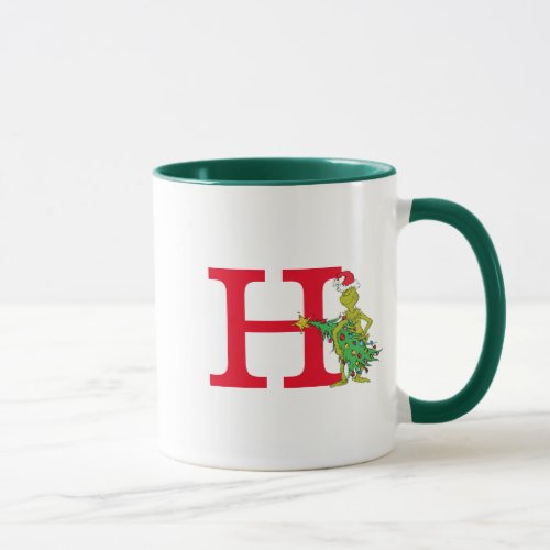 Classic Grinch  Naughty Monogram H Mug