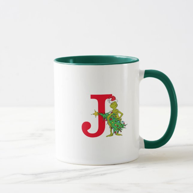 Classic Grinch | Naughty Monogram J Mug (Right)