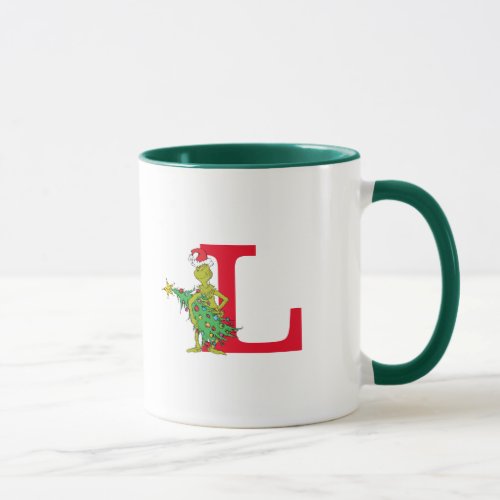 Classic Grinch  Naughty Monogram L Mug