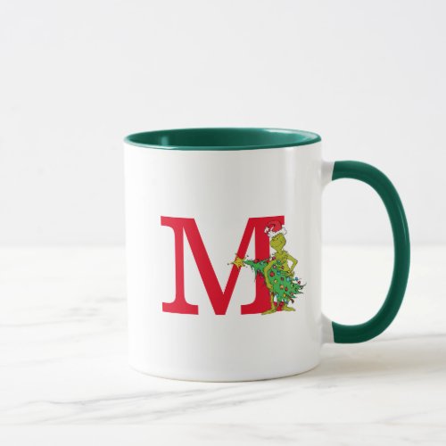 Classic Grinch  Naughty Monogram M Mug