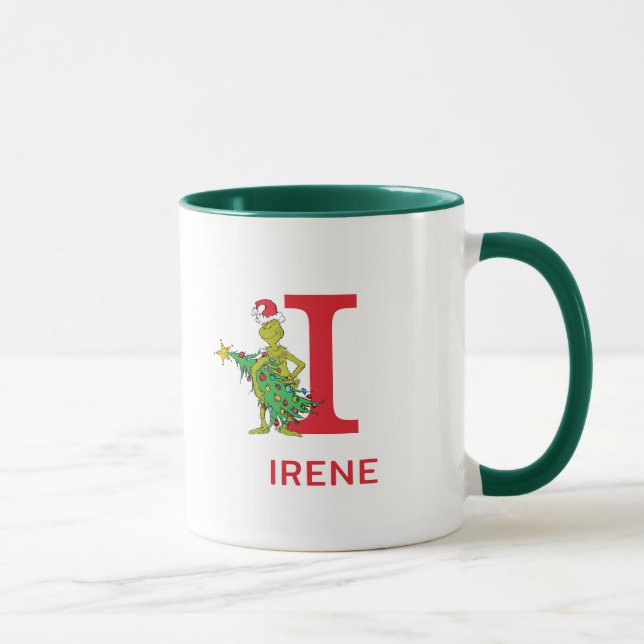 Classic Grinch | Naughty Name & Monogram I Mug (Right)