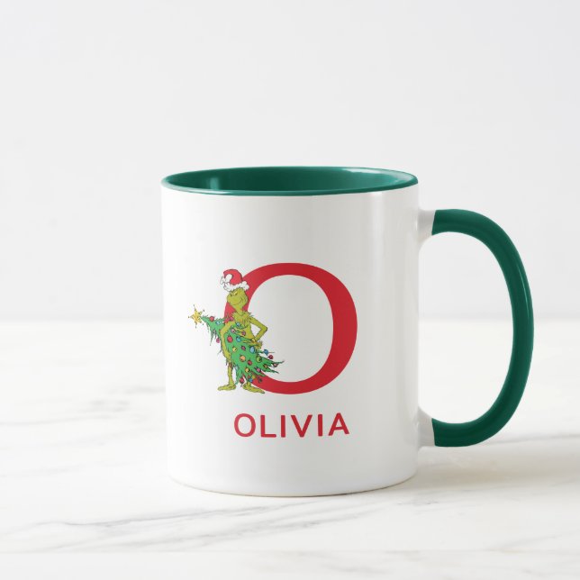 Classic Grinch | Naughty Name & Monogram O Mug (Right)
