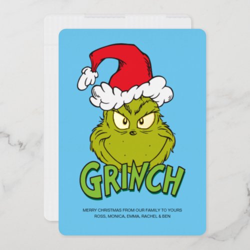 Classic Grinch  Naughty or Nice Foil Holiday Card