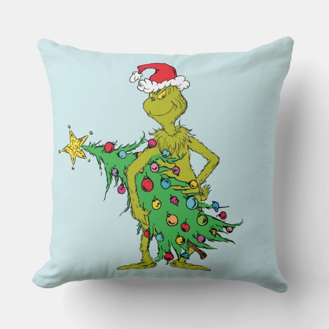 Classic Grinch | Naughty Throw Pillow (Front)