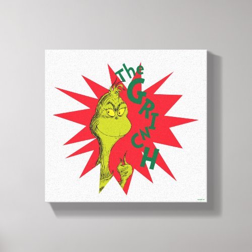 Classic Grinch  Red Starburst Canvas Print