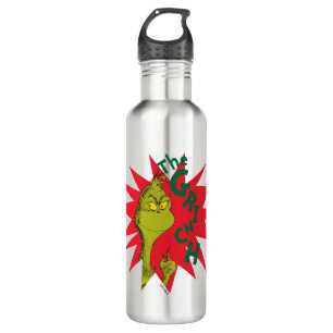 Classic Grinch Red Starburst Stainless Steel Water Bottle