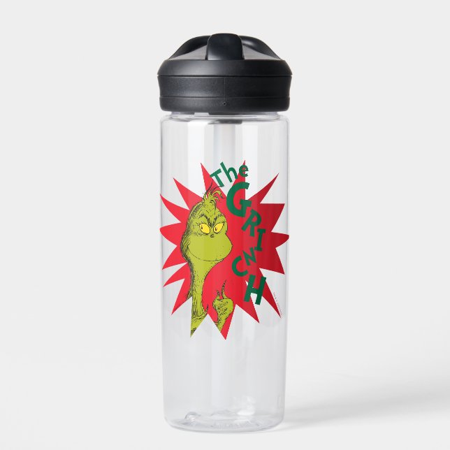 Classic Grinch | Red Starburst Water Bottle (Front)