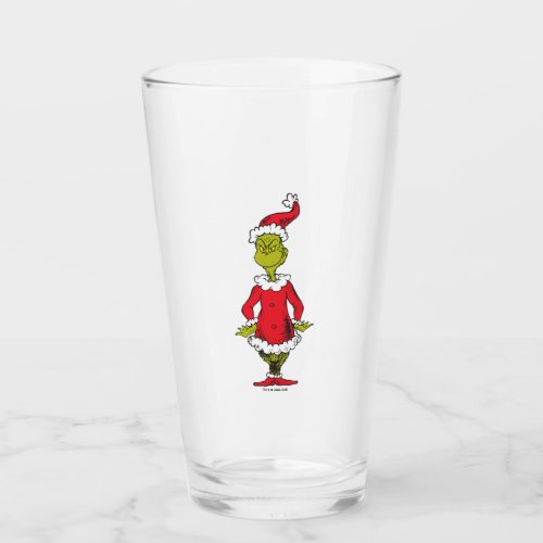 Classic Grinch  Santa Claus Glass