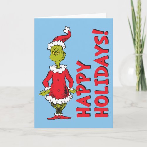 Classic Grinch  Santa Claus Holiday Card