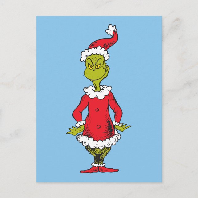 Classic Grinch | Santa Claus Holiday Postcard (Front)