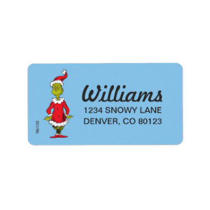 Classic Grinch Santa Claus Label