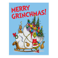 Classic Grinch | The Grinch & Max with Sleigh Postcard