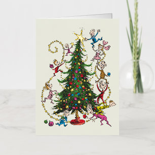 Classic Grinch Whoville Christmas Tree Foil Greeting Card