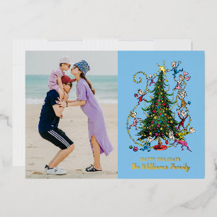 Classic Grinch Whoville Christmas Tree Foil Holiday Card