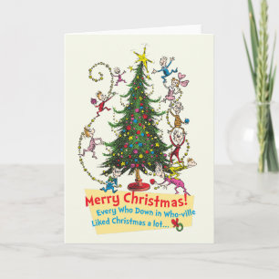 Classic Grinch Whoville Christmas Tree Holiday Card