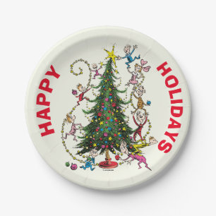 Classic Grinch Whoville Christmas Tree Paper Plates