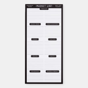 Classic Grocery List Magnetic Notepad