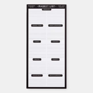 Classic Grocery List Magnetic Notepad