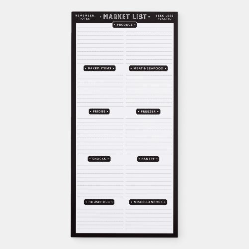 Classic Grocery List Magnetic Notepad
