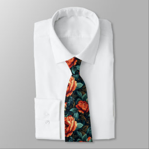 Classic Groomsman Gift Rose Floral Neck Tie