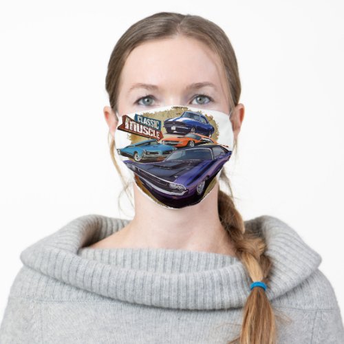 Classic Group Of Muscle Cars Adult Cloth Face Mask