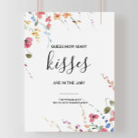 Classic Guess How Many Kisses Bridal Shower Game   Poster<br><div class="desc">This classic guess how many kisses bridal shower game poster is perfect for an elegant bridal shower. The design features a calligraphy font</div>