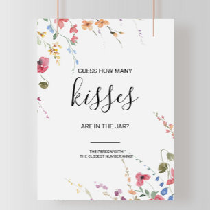 Classic Guess How Many Kisses Bridal Shower Game   Poster