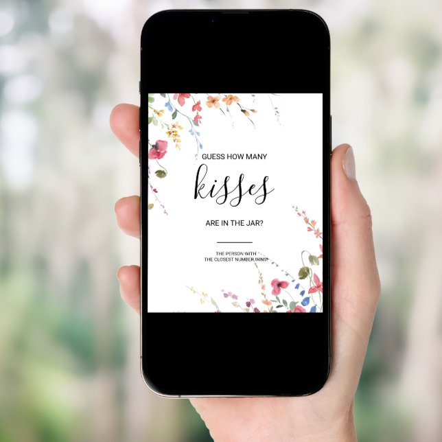 Classic Guess How Many Kisses Bridal Shower Game   Poster (Front Digital)