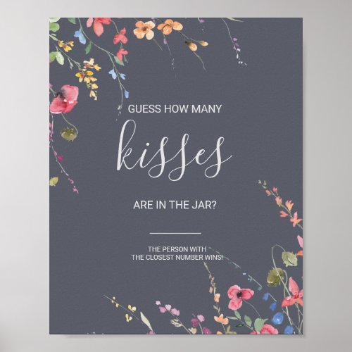 Classic Guess How Many Kisses Bridal Shower Game  Poster