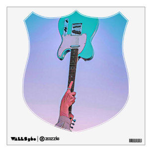 Classic guitar artwork wall decal