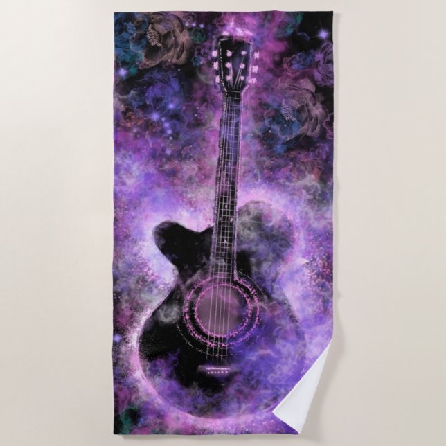 Classic Guitar Beach Towel (Front)