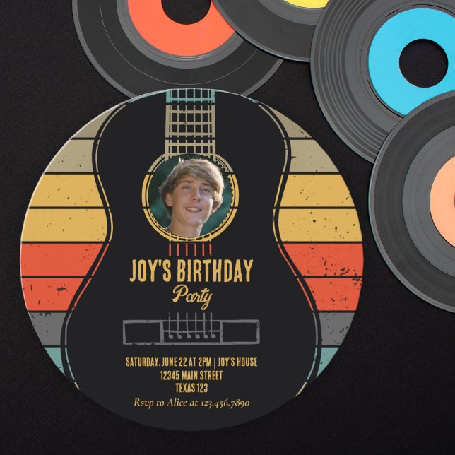 Classic guitar birthday invitation (Creator Uploaded)
