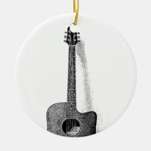 Classic Guitar Ceramic Ornament