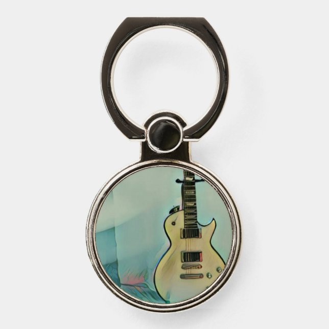 classic guitar gift for dad phone ring stand (Front)