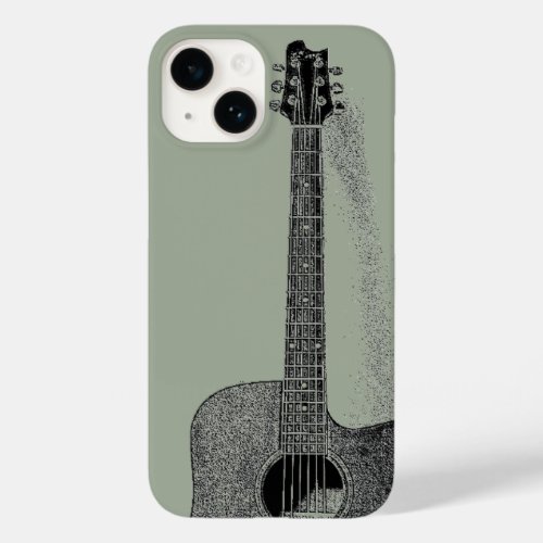 Classic Guitar Ink Sketch Pop Art Case_Mate iPhone 14 Case