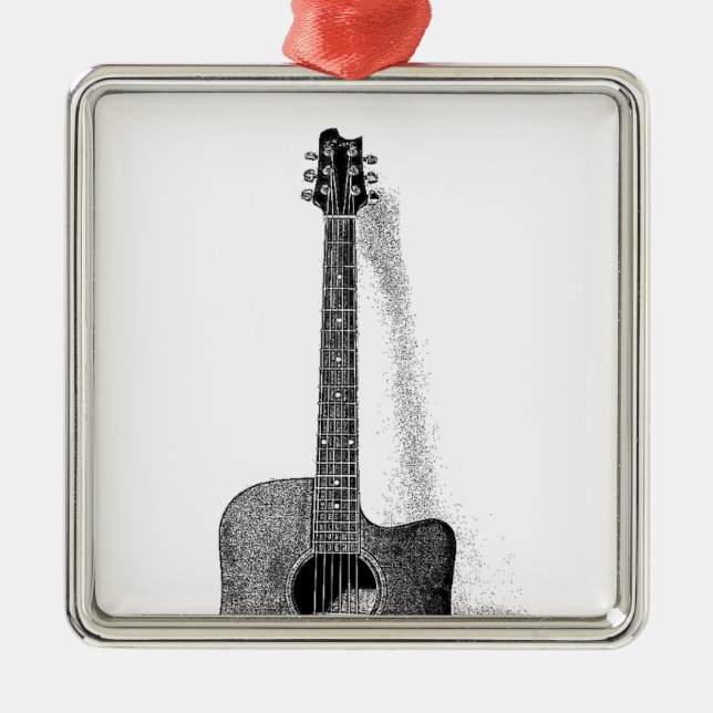 Classic Guitar Metal Ornament (Front)