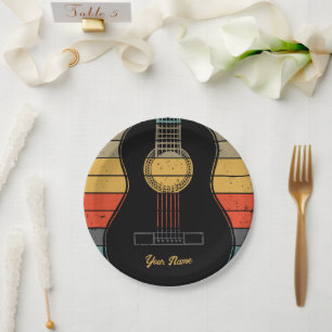 Classic guitar paper plates