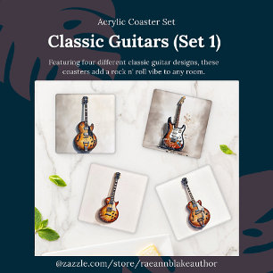 Classic Guitars (Set 1) Acrylic Coaster Set