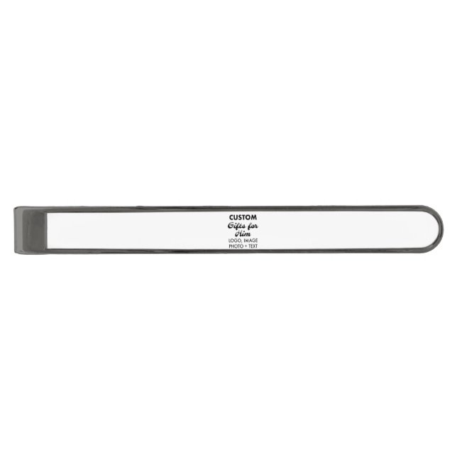 Classic Gunmetal Tie Clip Bar Custom Gifts for Him (Front)