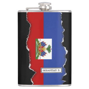 Classic Haitian Flag Hip Flask