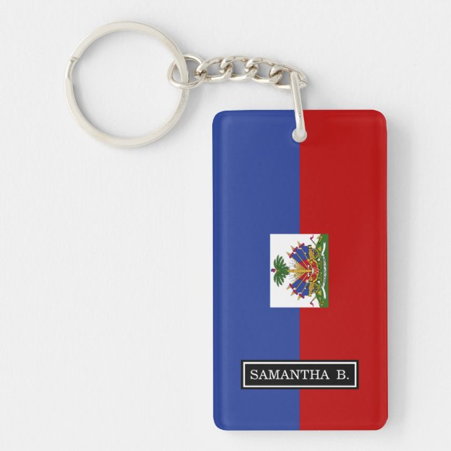 Classic Haitian Flag Keychain (Front)
