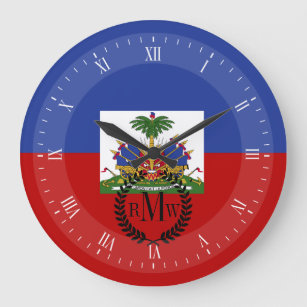 Classic Haitian Flag Large Clock