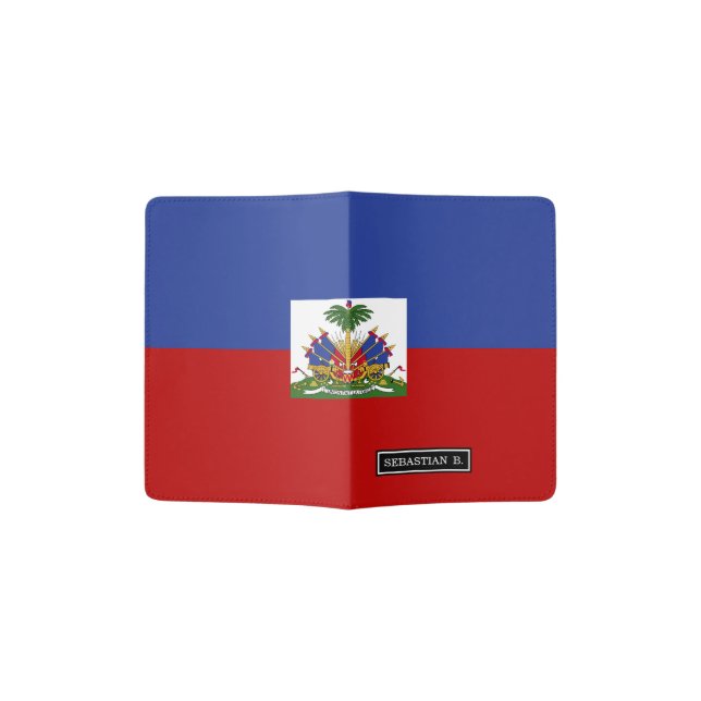 Classic Haitian Flag Passport Holder (Opened)