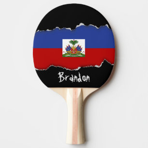 Classic Haitian Flag Ping-Pong Paddle