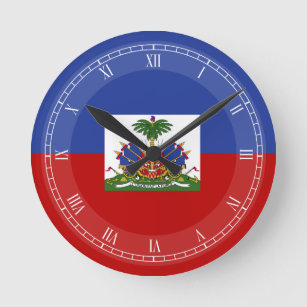 Classic Haitian Flag Round Clock