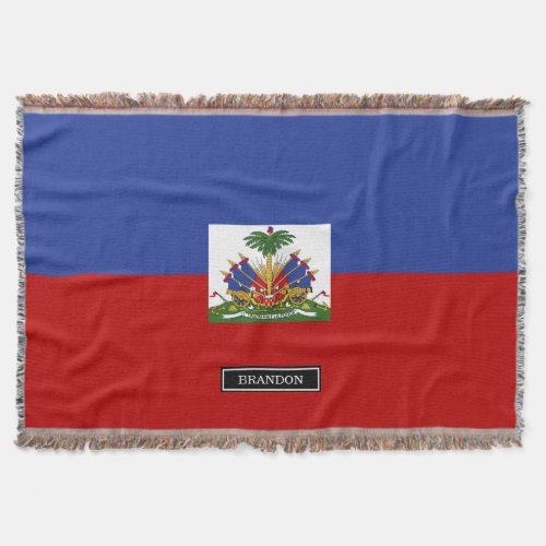 Classic Haitian Flag Throw Blanket